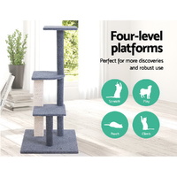 i.Pet Cat Tree 124cm Scratching Post Tower Scratcher Trees Wood Condo Board thumbnail