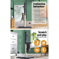 i.Pet Cat Tree 105cm Scratching Post Scratcher Tower Condo House Hanging toys Grey thumbnail