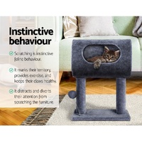 i.Pet Cat Tree 53cm Scratching Post Tower Scratcher Wood Condo House Trees Grey thumbnail