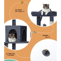 i.Pet Cat Tree Tower Scratching Post Scratcher 138cm Trees Condo House Grey thumbnail
