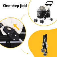 i.Pet Pet Stroller Pram Dog Cat Carrier Cage Large Travel Pushchair Foldable 4 Wheels thumbnail