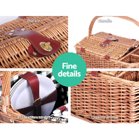 Alfresco 4 Person Picnic Basket Set Insulated Outdoor Blanket Bag thumbnail