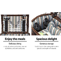 Alfresco 4 Person Picnic Basket Set Insulated Storage Blanket thumbnail