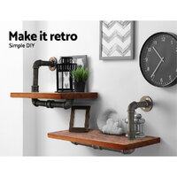 Artiss Floating DIY Pipe Shelf Set of 2 - IVOR thumbnail