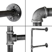 Artiss Floating DIY Pipe Shelf Metal Brackets Set of 2 thumbnail
