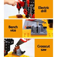 Keezi Kids Pretend Workbench DIY Tools 54 Piece Children Role Play Toys Black thumbnail