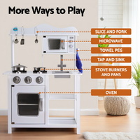 Keezi Kids Kitchen Play Set Wooden Pretend Toys Cooking Children Cookware Food thumbnail