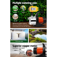 Giantz Garden Water Jet Pump High Pressure 800W Tank Rain Farm Irrigation Yellow thumbnail