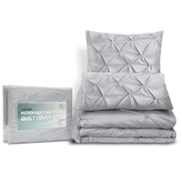 Giselle Bedding Quilt Cover Set Diamond Pinch Grey King thumbnail