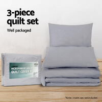 Giselle Bedding Quilt Cover Set Classic Grey King thumbnail