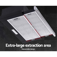 Devanti 600mm Range Hood 60cm Slide out Rangehood Stainless Steel thumbnail