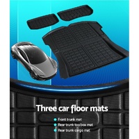 3PCS Car Rear Front Cargo Trunk Toolbox Luggage Rubber Mats for Tesla Model 3 2021-2022 thumbnail