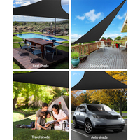 Instahut Shade Sail 5x5x5m Triangle 280GSM 98% Black Shade Cloth thumbnail