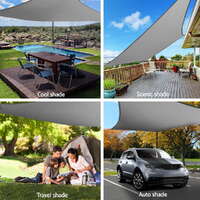Instahut Shade Sail 3x5m Rectangle 280GSM 98% Grey Shade Cloth thumbnail