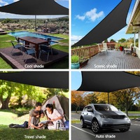 Instahut Shade Sail 4x6m Rectangle 280GSM 98% Black Shade Cloth thumbnail