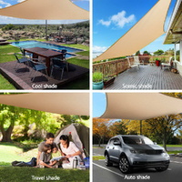 Instahut Shade Sail 5x5x5m Triangle 185GSM 95% Sand Shade Cloth thumbnail