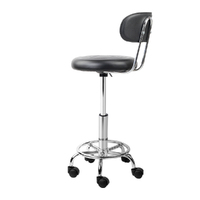Artiss Salon Stool Swivel Chair Backrest Black thumbnail
