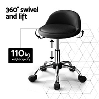 Artiss Salon Stool Swivel Chair Backrest Chairs thumbnail