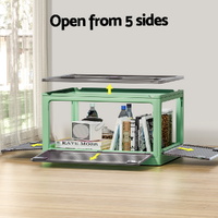 Artiss Storage Box Container Foldable Stackable 5 Sides Open Transparent 82L thumbnail