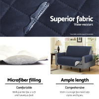 Artiss Sofa Cover Couch Covers 3 Seater Quilted Dark Grey thumbnail