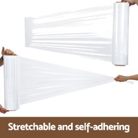 500mm x 400m Stretch Film Pallet Shrink Wrap 2 Rolls Package Use Plastic Clear thumbnail
