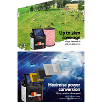 Giantz Fence Energiser 3KM Solar Powered Electric 500M Poly Rope thumbnail