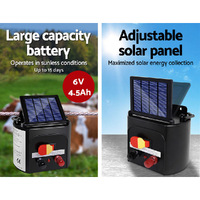Giantz Fence Energiser 3KM Solar Powered 0.1J Electric Fencing Charger thumbnail