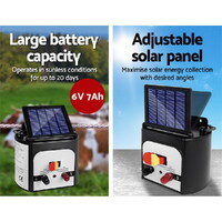 Giantz Fence Energiser 8KM Solar Powered Electric 2KM Poly Wire thumbnail