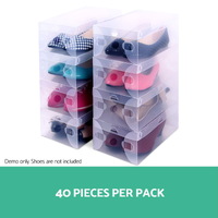Artiss 40X Shoe Box Storage Clear Case Foldable Stackable thumbnail