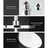 Cefito 9'' Rain Shower Head Set Handheld Round High Pressure Twins Tap Chome thumbnail