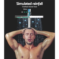 Cefito 8'' Rain Shower Head Set Handheld Round High Pressure wins Tap Chrome thumbnail