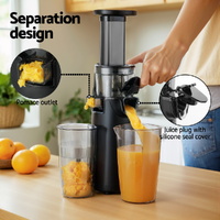 Devanti Slow Juicer Cold Press Fruit Juice Extractor 130W Black thumbnail