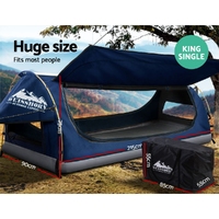 Weisshorn King Single Swag Camping Swags Canvas Free Standing Dome Tent Blue thumbnail