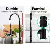Cefito Kitchen Mixer Tap Pull Down 2 Modes Sink Faucet Basin Laundry Black thumbnail