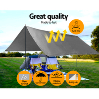 Instahut Tarp Tarpaulin 3x3.6m Canvas Camping Heavy Duty Sun Cover thumbnail