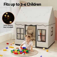Keezi Kids Play Tent Playhouse Castle with String Lights Floor Mat Side Pocket thumbnail