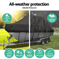 Seamanship Boat Cover 25-27ft Trailerable Jumbo Marine 600D Heavy Duty Black thumbnail