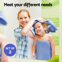 2 Pack Bath Sheets Set Cotton Extra Large Towel Blue thumbnail