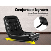 Giantz Tractor Seat Forklift Excavator Universal Suspension Truck Chair PU Leather thumbnail