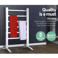 Devanti Electric Heated Towel Rail Rack 6 Bars with Timer Clothes Dry Warmer thumbnail