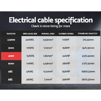 Giantz 4MM 100M Twin Core Wire Electrical Cable Extension Car 450V 2 Sheath thumbnail