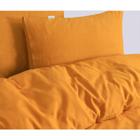 Elan Linen 100% Egyptian Cotton Vintage Washed 500TC Mustard Double Quilt Cover Set thumbnail