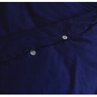 Elan Linen 100% Egyptian Cotton Vintage Washed 500TC Navy Blue Double Quilt Cover Set thumbnail