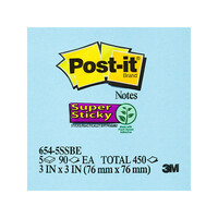 POST-IT SS 654-5SSBE Blue 75X75 Box of 4 thumbnail