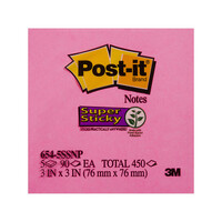 POST-IT Super Sticky 654-5SSNP Pnk75X75 Pack of 5 thumbnail