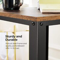 2-Tier Side Table with Storage Shelf with Metal Frame Rustic Brown thumbnail