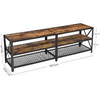 TV Stand for 60-Inch TV with Industrial Style Steel Frame Rustic Brown and Black thumbnail