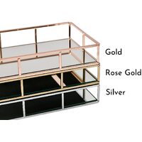 Tray Gold Mirror Decorative for Storage Jewelry and Makeup accessories thumbnail