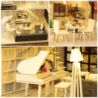 Dollhouse Miniature with Furniture Kit Plus Dust Proof and Music Movement - Happy time (1:24 Scale Creative Room Idea) thumbnail