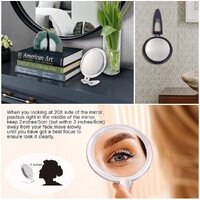 20X Magnifying Hand Mirror Two Sided Use for Makeup Application, Tweezing, and Blackhead/Blemish Removal (12.5 cm Black) thumbnail